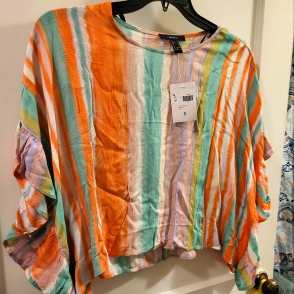 NWT Forever 21 light colored stripes small - Picture 1 of 12